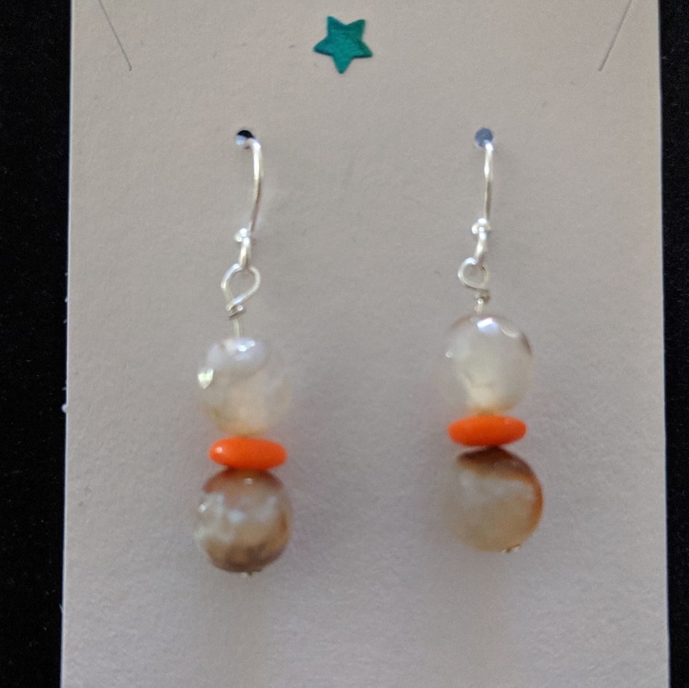 Sterling silver and agate earrings
